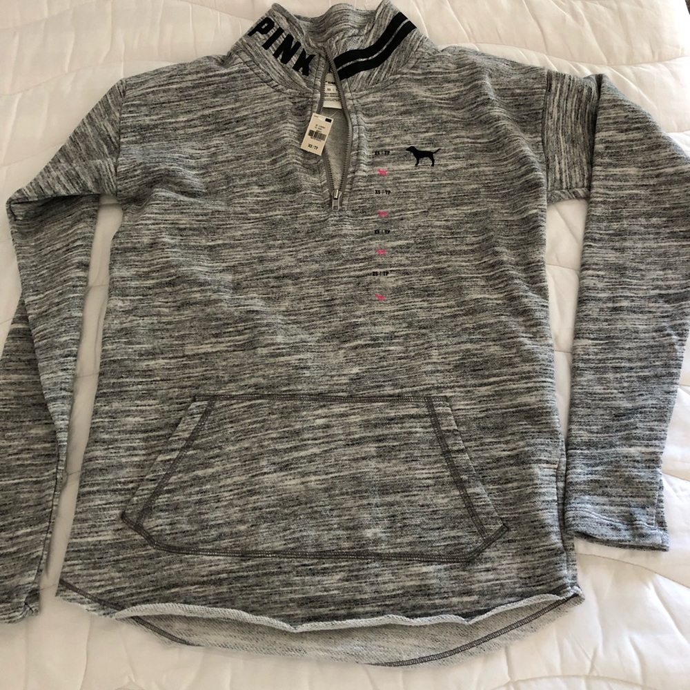 PINK Heather gray pullover sweatshirt XS, new with tags
